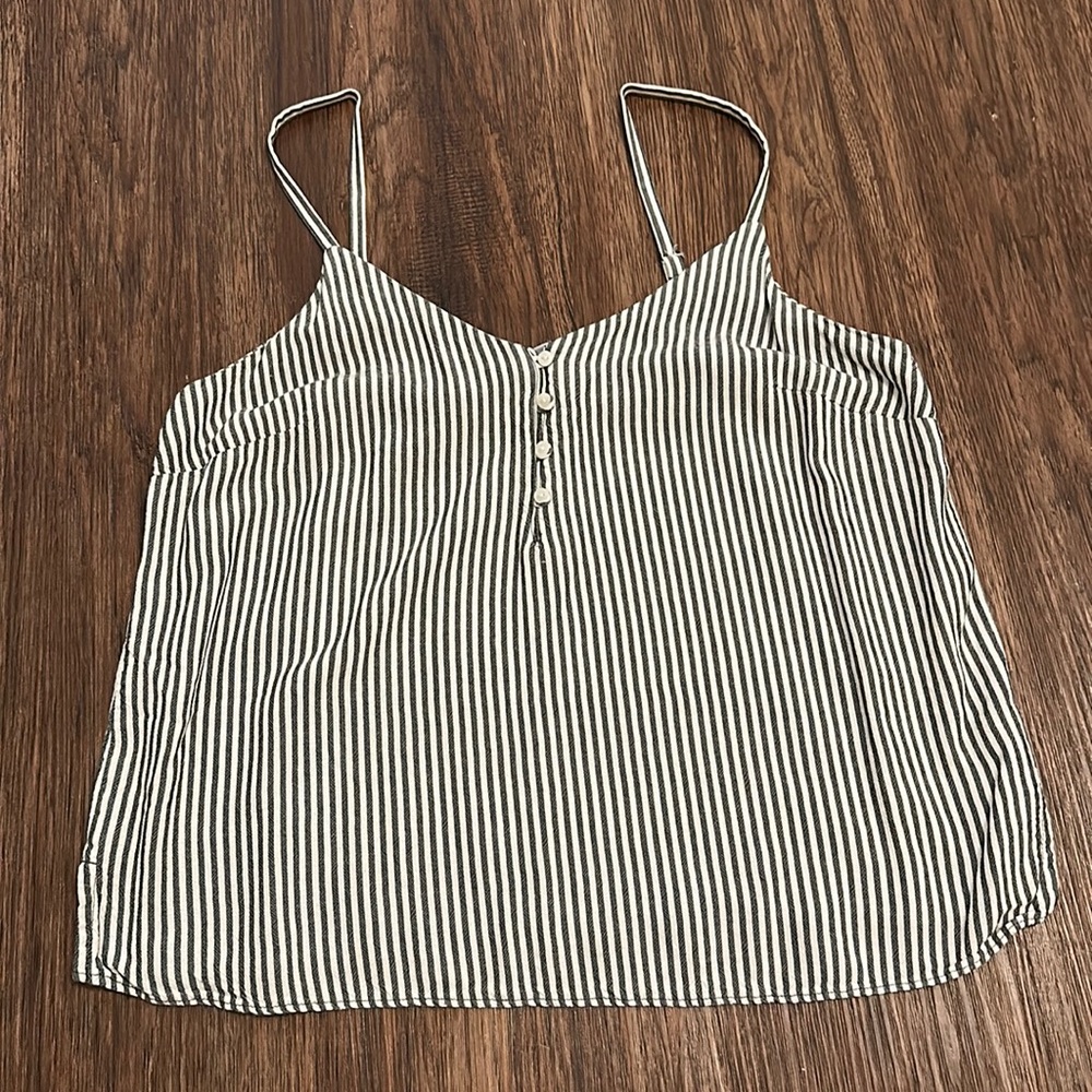 Gray and White Striped Tank